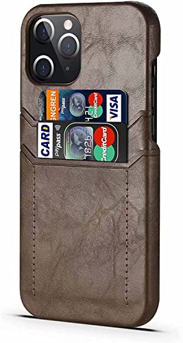 Funda para iPhone 14 Pro 2022 de cuero genuino café antichoque CEKGDB