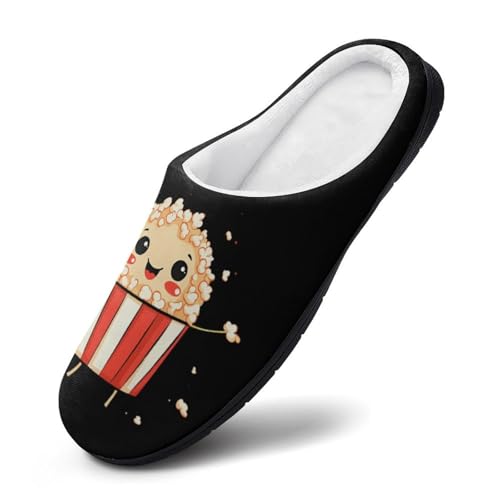 Cute Popcorn Women's Cotton Slippers Indoor Outdoor Slip-on Warm House Shoes with Anti-Skid Rubber Sole3