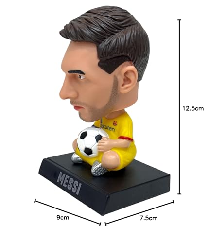Image of AUGEN Super Hero Messi E Action Figure Limited Edition Bobblehead with Mobile Holder for Car Dashboard, Office Desk & Study Table (Pack of 1)