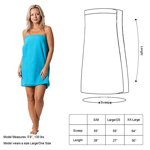 Image of Turkish Linen Women's Waffle Spa Body Wrap with Adjustable Closure