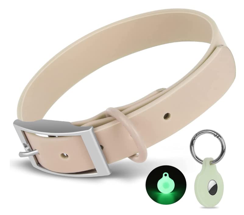 Cosyhome Adjustable Dog Collar with Airtag Holder: Durable Dog Collars, Soft Rubber Coated Webbing