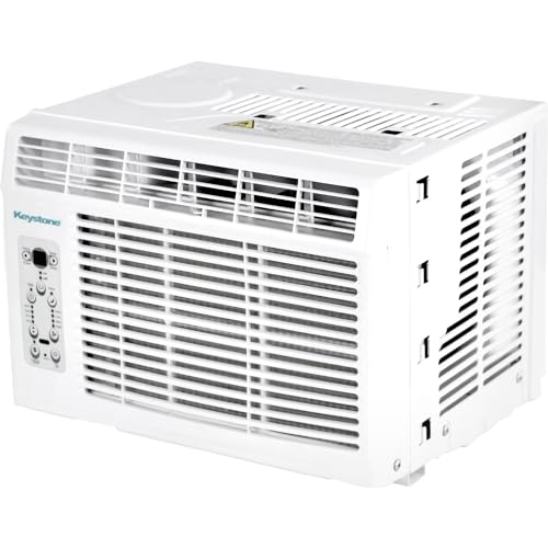 Keystone 6,000 BTU Window Mounted Air Conditioner & Dehumidifier, 115V, Air Conditioner for Rooms up to 250 Sq.Ft. with Smart Remote Control