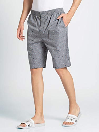 Image of Jockey 9005 Men's Super Combed Mercerized Cotton Woven Fabric Regular Fit Printed Bermuda with Side Pockets