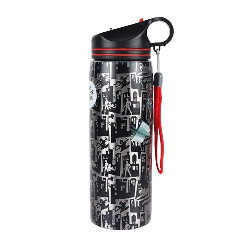 Image of Marvel Avengers Stainless Steel Sipper Water Bottle (700ml) - Cartoon Character Print, Leakproof & Durable, Single Wall Bottle for Boys, Girls, Kids & Adults | Gym, Office, School, College Use