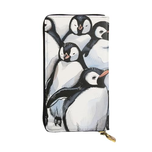 Portefeuille cuir femme pingouin noir avec porte-cartes et zippé