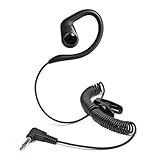 HYSHIKRA 3.5mm Listen Only Headset, Surveillance Earpiece Adjustable G-Shape Earhook with Coiled...