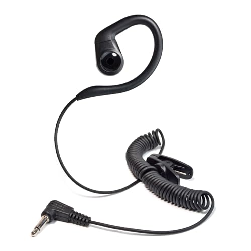 HYSHIKRA 3.5mm Listen Only Headset, Surveillance Earpiece Adjustable G-Shape Earhook with Coiled...