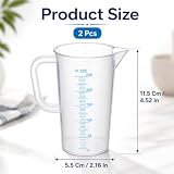 2 sztuki małych kubków z miarką, 250 ml, tworzywo sztuczne, precyzyjny