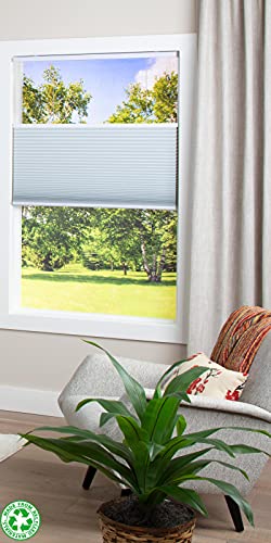 DEZ Furnishings QPWT704480 EcoHome 1.5" Blackout Top Down Bottom Up Shade, 100% Recycled Fabric, 70.5" W x 48" H, White