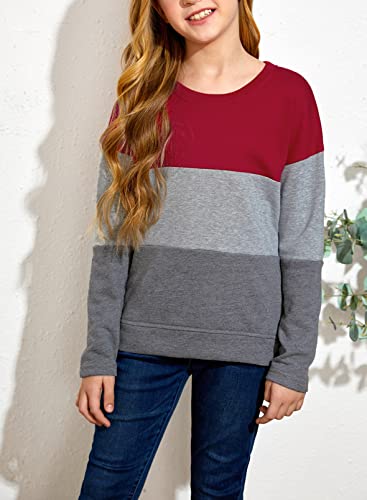 Image of SELINK Girls Big Kids Long Sleeve Striped Color Block Pocket Tees