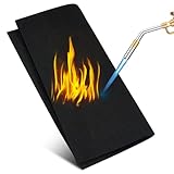 Flintronic Feuerfeste Unterlage, 30x30 cm - Hitzeschutzmatte hitzebeständig bis 982 °C-Sicheren Brandschutz, 5mm Stark Carbonfilz Feuerschutzmatte, für BBQ Grills, Camping, Schweißen, Kamin, Rasen