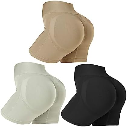 VEQKING Women’s High Waist Workout Shorts Scrunch Butt Lifting Seamless Shorts for Yoga/Running/Gym/Biking 3 Pack