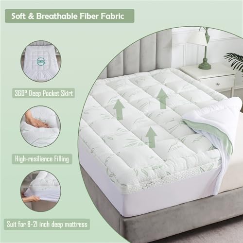 Image of Whatbedding Bamboo Viscose Mattress Topper K-2