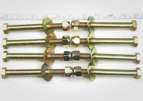 Image of 1 /2 inch x 4-1 /2 inch Hex Head Bolt by Color Galvanization with Nylon Lock nut and Large Size Washer Assortment Kit,Alloy Steel,Grade 5.(8pcs Pack)