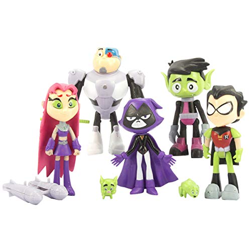 Juego de 7 Figuras de acción de Teen Titans Go Juguetes muñecas...