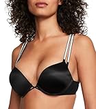 Victoria's Secret Very Sexy Bombshell Push Up Bra, Adds 2 Cups, Double Shine Strap, Bras for Women, Black, 36A