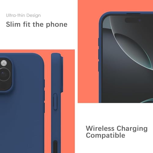 Image of AIBEX Premium Liquid Silicone Back Cover Case Compatible for iPhone 16 Pro | Shockproof, Drop and Camera Protection | Slim Phone Case, Anti-Scratch Soft Microfiber Lining - Royal Blue