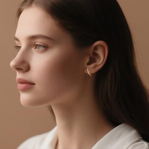 SLUYNZ Solid 925 Sterling Silver CZ X Earrings Stud for Women Teens X Stud Earrings3