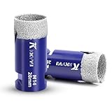 Diamant-Bohrkronen 28mm 2 Stücke Diamantbohrer M14 Gewinde Fliesenbohrer Glasbohrer Diamant Lochsäge Trockenbohrer für Porzellan Fliese Keramik Granit Marmor Bohrungen Kalkstein, für Winkelschleifer