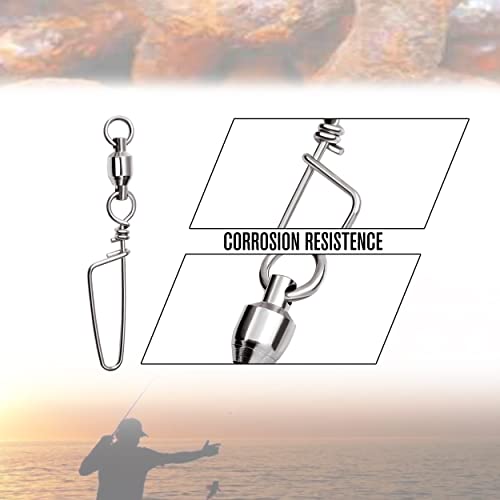 Image of Fishing Snap Swivels Saltwater and Freshwater High Strength Ball Bearing Swivel Corrosion Resistance Stainless