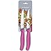 Price comparison product image Victorinox Swiss Classic, pizza and steak knife set, 2-piece, extra sharp blade, serrated edge, 11 cm, plastic handle, stainless steel, pink