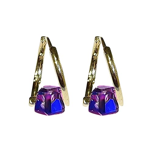 Boucles d'oreilles bleu cristal pour adolescentes stylées au quotidien