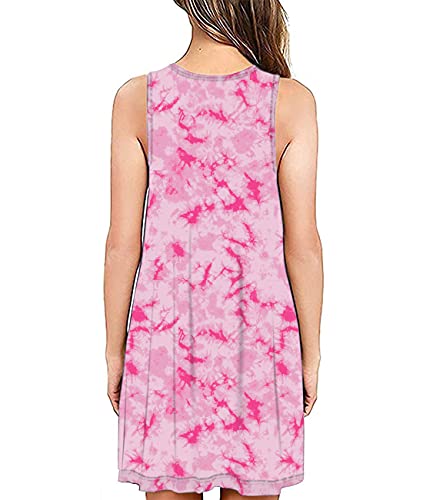 Image of Summer Dresses for Women Casual Sleeveless Swing Sundress with Pockets
