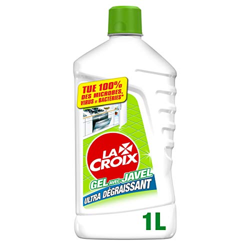 la Croix - Gel Désinfectant Javel Ultra-Dégraissant Fraîcheur Pure - Produit Ménager pour la Cuisine - à Utiliser Pur Ou Dilué - Nettoie, Désinfecte, Désodorise - Flacon 1 Litre