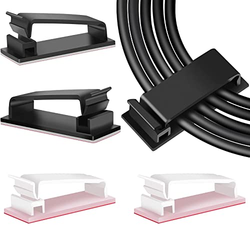 Abrazaderas para gestión de cables en negro y blanco, paquete de 40 unidades