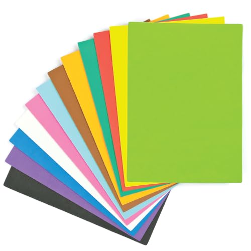 Baker Ross EV4072 Multicoloured Foam Sheets Class Pack - Pack of 18 Sheets 29cm x 21cm Assorted Colours Craft Foam Card Making