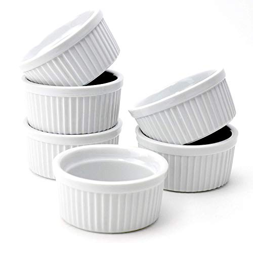 Ramekin Ramequim Canelado em Cerâmica Branco 8 cm - 100 ml