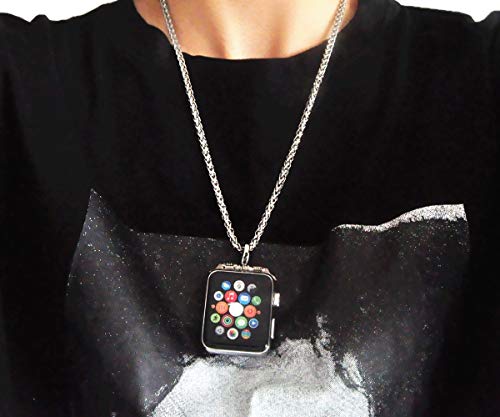 Stainless Steel Chain Necklace Smartwatch Band 38Mm Series 3 2 1 / 40Mm Series 4 New Newest Polished Silver Metal Wheat Chain Strap Rope Neckband Replacement Accessories Wearable Technology Women Men #TOP2