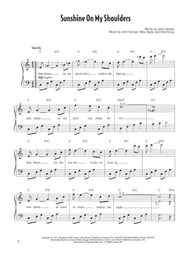 The Best of John Denver - Easy Piano, Vocal and Guitar Chords | Classic Folk and Soft Rock Songbook | Beginner Friendly Sheet Music with 18 Songs Including Take Me Home Country Roads - Image 4