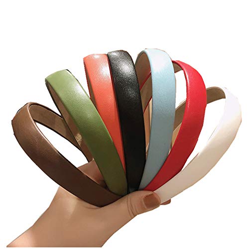 ShungFun Women Fashion 2cm Wide Large PU Leather Headbands Hair Bands Hair Hoop Hair Clasp for Lady Girls Thick Fine Hair Accessories for Lady Girls