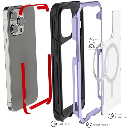 Coque Ghostek Atomic iPhone 15 Pro Max : protection fine en aluminium violet - 6