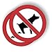 2 Grands Autocollants Chien Interdit - Panneau Pas d'excrément, Caca, étron, Besoin - Ronds de 21 cm - Lot de 2