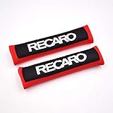 2ピースJDM RECAROコットンシートベルトカバーソフトハーネスパッドショルダーパッドレッド/ブラック (Color Name : Red)