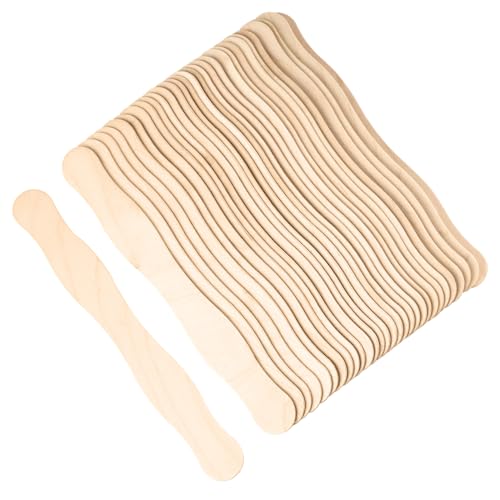 8 inch Fan Handles Wood Wavy Sticks Craft Sticks for DIY Crafting Supplies Wedding Fans Large Popsicle (30 Pcs)