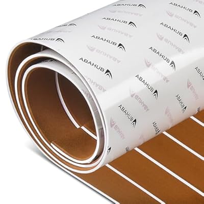 Abahub Teca Sintética Barco Alfombra Autoadhesiva de Espuma EVA Accesorios Náuticos para Barcos Suelo Antideslizante Alfombra de Cubierta de Barco Marino para Barcos Piscina Piso de Yate 121x42cm | Ya disponible en tu tienda friki favorita! En mundofriki.es!