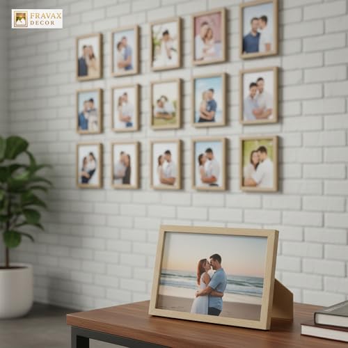 Image of 4x6 Inch Wooden Photo Frame | Fits 4x6 Photos | 0.5 mm Unbreakable Acrylic Front | Wall & Tabletop Display | Lightweight Gallery Style Frame for Home & Office (1, Natural Wood Finish)