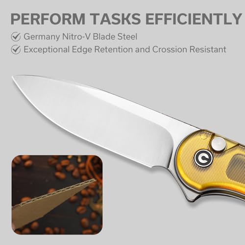 Image of CIVIVI Elementum II Pocket Knife, Utility Knife with 2.96 inch Nitro-V Blade Ultem Handle for Camping Fishing Hunting C18062P-7