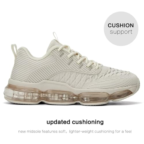 Image of Luogoks Womens Walking Running Shoes Air Cushion Basketball Sneakers Fashion Tennis Breathable Sport Gym Fitness Cross Trainers Shoes