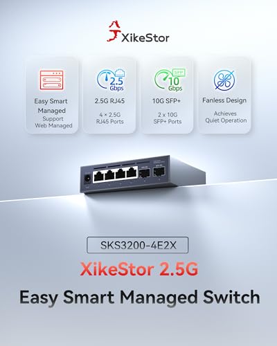 Image of 6-Port 2.5G Web Managed Ethernet Switch, VLAN /QoS /STP /IGMP /LACP Supported, Fanless Easy Smart 2.5Gb Network Switch, Aluminum Housing, Desktop /Wall-Mount