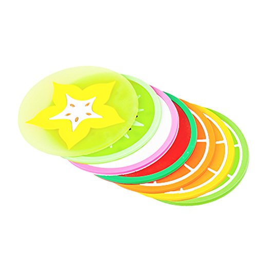 Porta-copos de fruta ajzdnzvr, colorido, redondo, fofo, para mesa