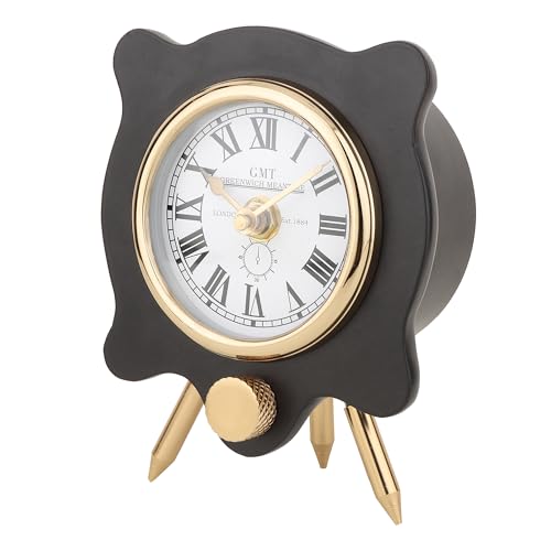 Image of Decor de Maison Brings Handcrafted Pixel Pulse Table Clock for KidsRoom, Living Room, Bedroom, Study Table | Classic Non-Ticking Tabletop Battery Operated Analog Desk Clock (Black)