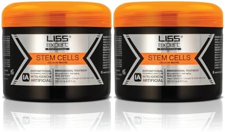 Liss Expert Professional Stem Cells Smoothing Treatment โ Organic Keratin & Argan Oil โ for Frizz-Free Repair & Shine โ Professional Straightening(250 ml-Shoulder Length) x 2