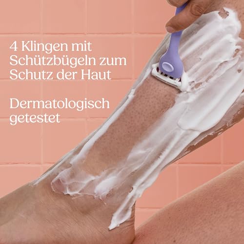 Wilkinson Sword Intuition Quattro Sensitive Skin Rasierer für Damen, Damenrasiergriff mit 1 Ersatzklinge – Ansicht 3
