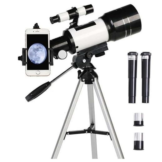 ACESOME - Telescopio astronómico refractor astronómico de apertura de 70 mm (15X-150X) con espejo buscador de estrellas + soporte para teléfono, telescopios para adultos, telescopio para principiantes