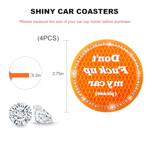 4 pzs Posavasos para Auto en PVC Naranja 2.75 pulg miniatura 2