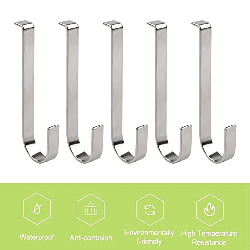 Image of Vinyl Siding Hangers, 10PCS Heavy Duty Stainless Steel Low Profile No Hole Hanger Vinyl Siding Hooks No Damage No Drill Hook for Hanging Outside Home or Holiday Decor
